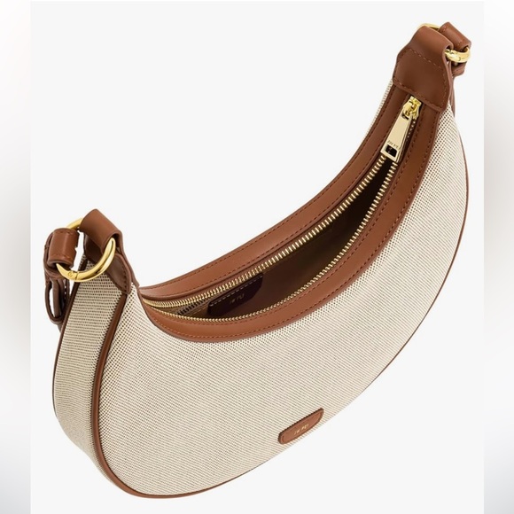 JW Pei women’s Carly Saddle bag in beige - Picture 1 of 5